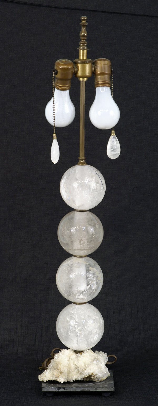 CARVED ROCK CRYSTAL LAMP