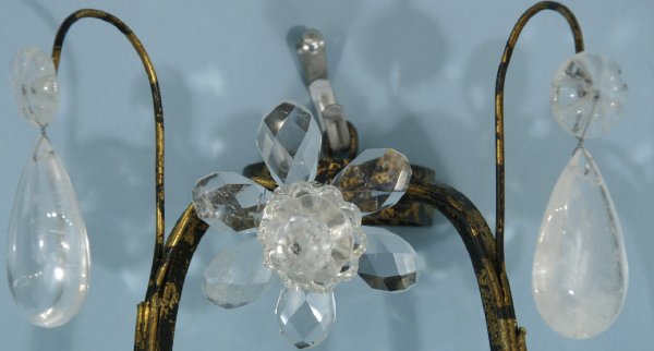 SET OF 4 BRONZE ROCK CRYSTAL WALL SCONCES - 3