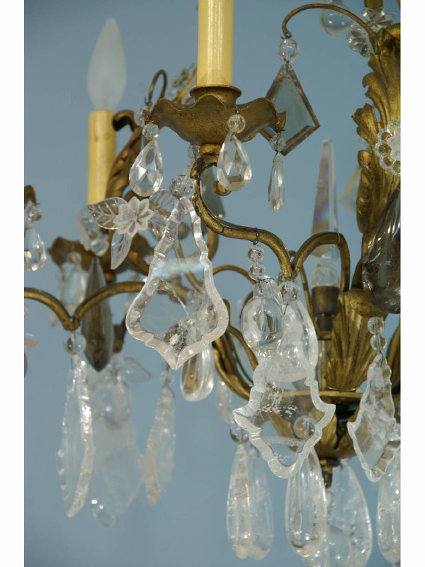 6 LIGHT ROCK CRYSTAL CHANDELIER - 2