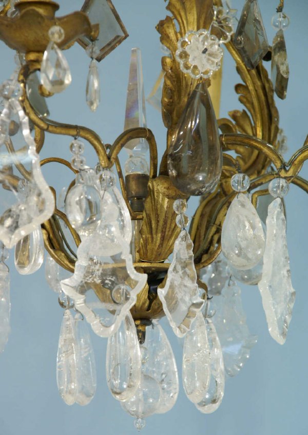6 LIGHT ROCK CRYSTAL CHANDELIER - 3