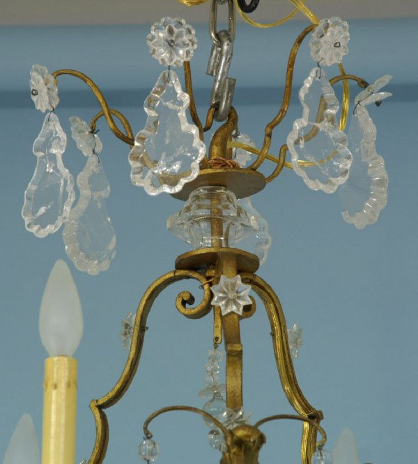 6 LIGHT ROCK CRYSTAL CHANDELIER - 4