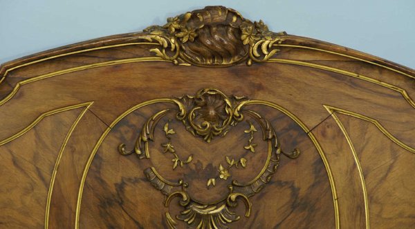 PAIR OF CARVED WOOD HEADBOARDS WITH GILT ACCENT - 3