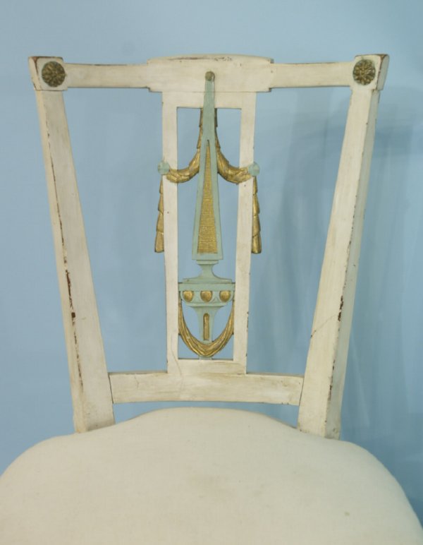 EIGHT SWEDISH NEO-CLASSIC WHITE SIDE CHAIRS - 4