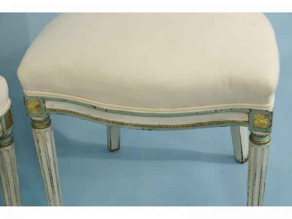 EIGHT SWEDISH NEO-CLASSIC WHITE SIDE CHAIRS - 8