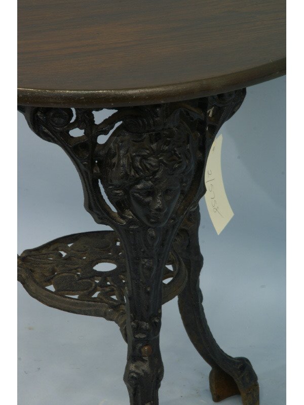 ENGLISH VICTORIAN PUB TABLE WITH CAST IRON BASE - 2