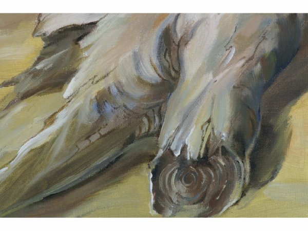 FRAMED OIL ON CANVAS OF LARGE CAT - 7