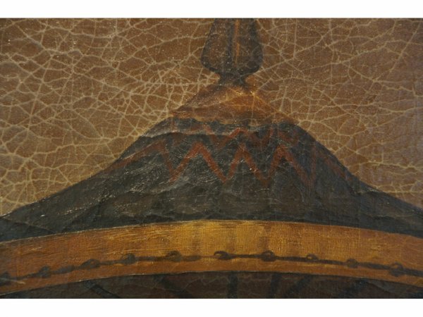 FRAMED OIL ON BOARD OF ORIENTALS UNDER A PARASOL - 2