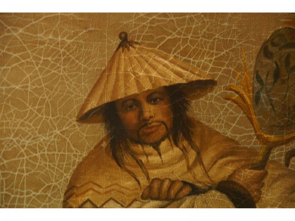 FRAMED OIL ON BOARD OF ORIENTALS UNDER A PARASOL - 5