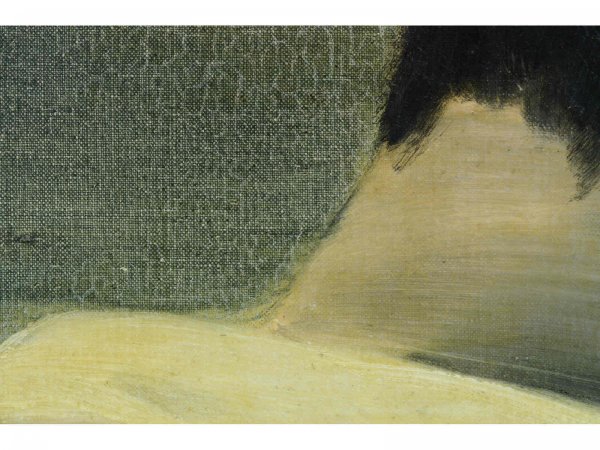 FRAMED OIL ON CANVAS OF COUPLE EMBRACED - 5