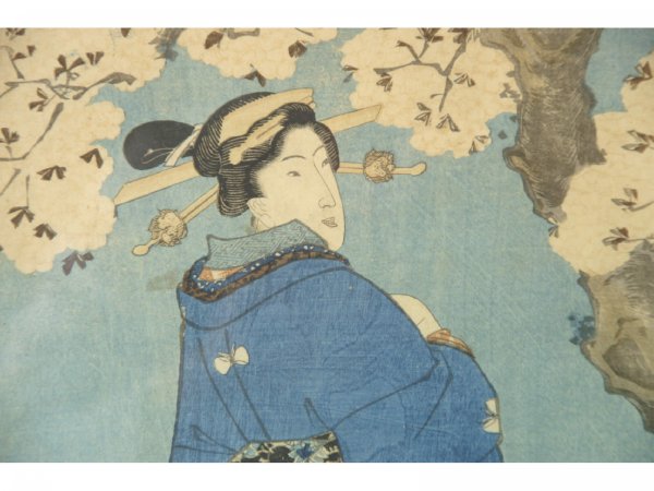 THREE FRAMED AND MATTED ORIENTAL BLOCK PRINTS - 7