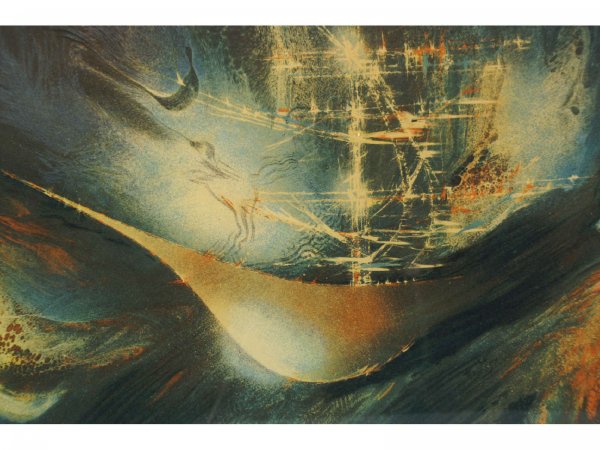 FRAMED PRINT ABSTRACT OF SAILING SHIP - 2