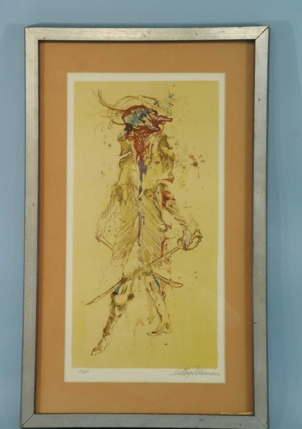 FRAMED AND MATTED COLORED ENGRAVING OF A GENTLEMAN