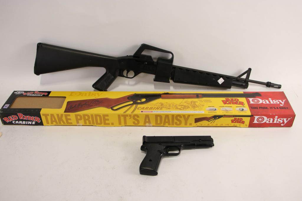 3 VINTAGE BB GUNS: 3 VINTAGE BB GUNS - DAISY RED RYDER, CROSSMAN BB PISTOL, AIR BB RIFLE