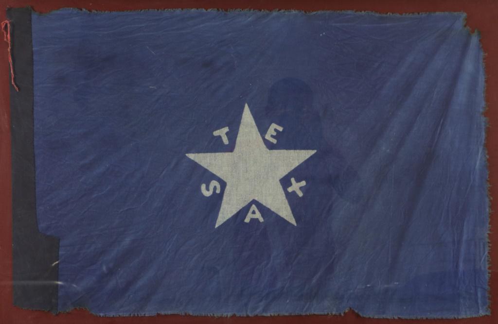 FRAMED VINTAGE TEXAS FLAG: FRAMED VINTAGE TEXAS FLAG. Height: 31 in. by Width: 46 in. by Depth: 2 in.