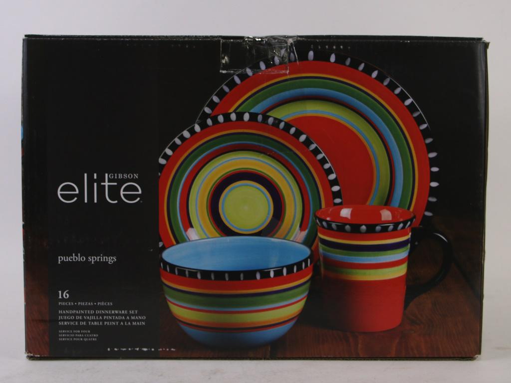 ELITE PUEBLO SPRINGS DINNERWARE SET: ELITE PUEBLO SPRINGS DINNERWARE SET. Height: 12 in. by Width: 16 in. by Depth: 10 in.