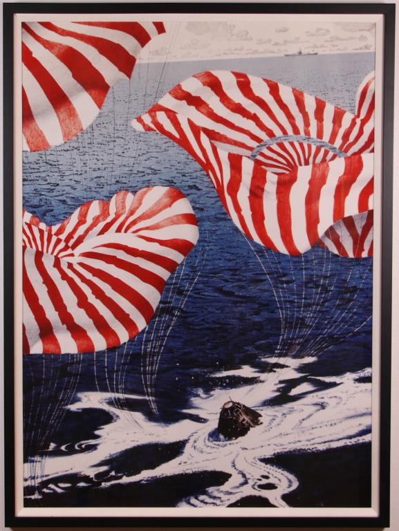 FRAMED LUNAR CAPSULE LANDING IN OCEAN POSTER (1 of 1)