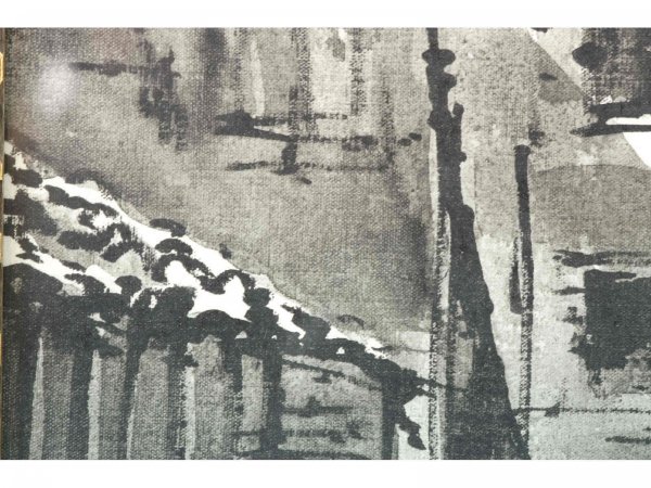 LARGE FRAMED PEN AND INK IN BLACK AND WHITE - 7