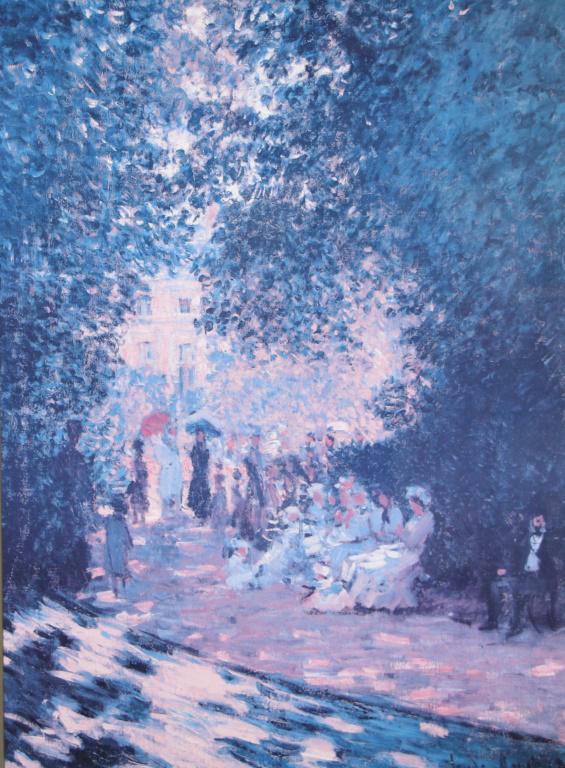 CLAUDE MONET "PARISIANS ENJOYING THE PARK" GICLEE: CLAUDE MONET "PARISIANS ENJOYING THE PARK" GICLEE. Height: 33 1/2 in. by Width: 28 1/2 in.