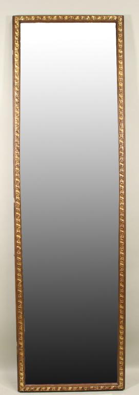 ANTIQUE GILT FRAMED MIRRORED DOOR: ANTIQUE GILT FRAMED MIRRORED DOOR. Height: 87 in. by Width: 25 in. by Depth: 2 in.