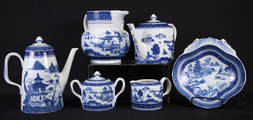 SIX PIECE MOTTAHEDEH PORCELAIN LOT (1 of 2)