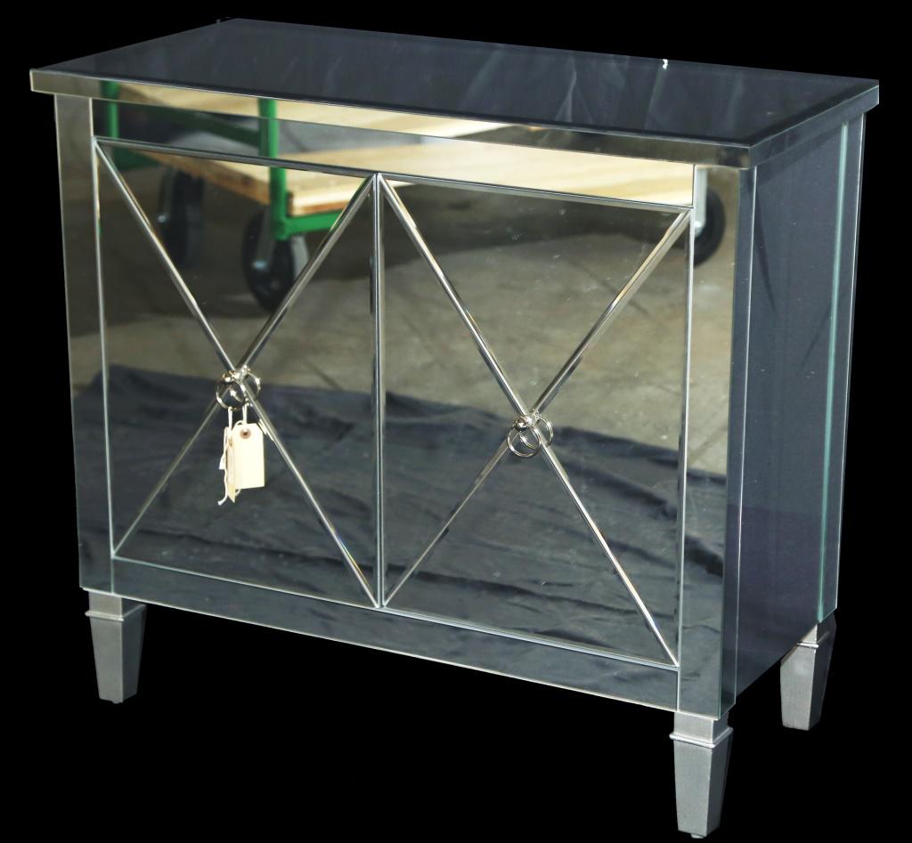 TWO DOOR MIRRORED ACCENT CABINET (1 of 3)