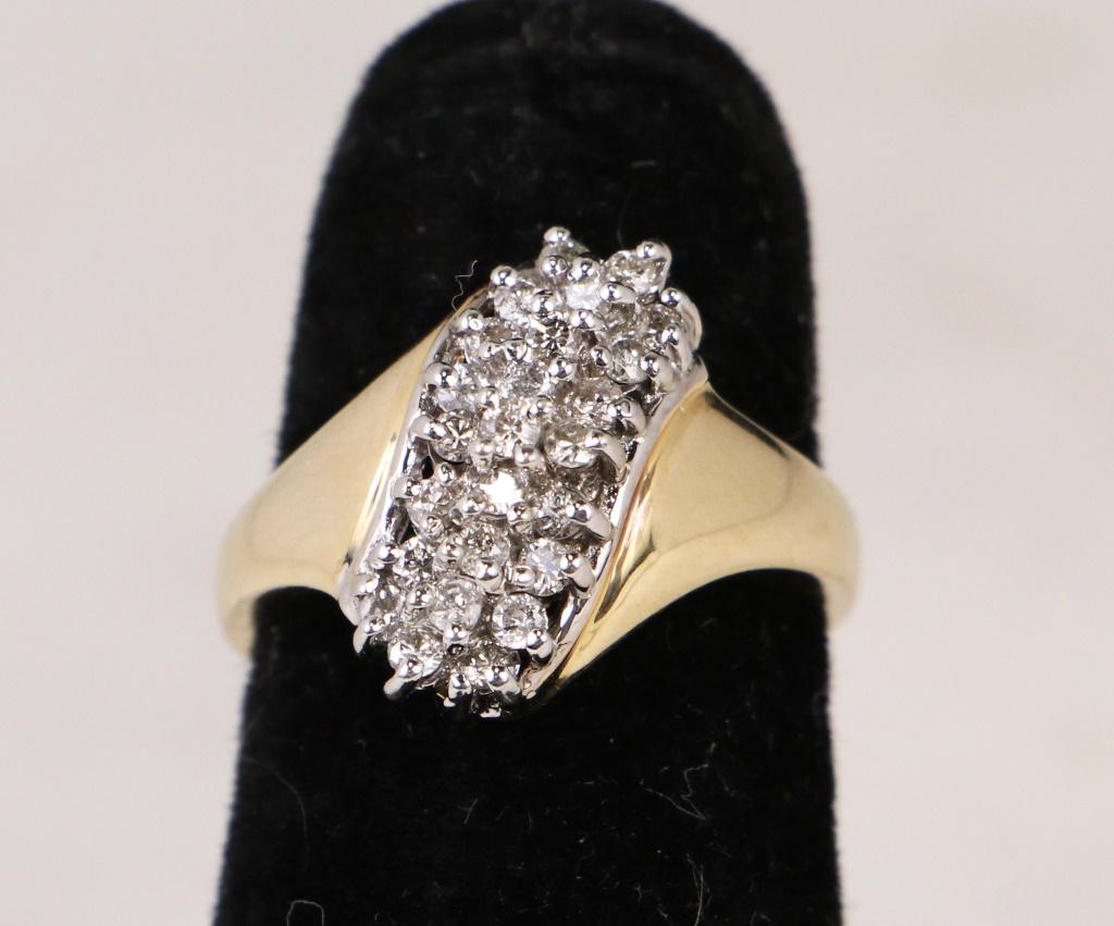 NEW 14kt YELLOW GOLD DIAMOND SZ 7 RING (5.0g) (1 of 2)