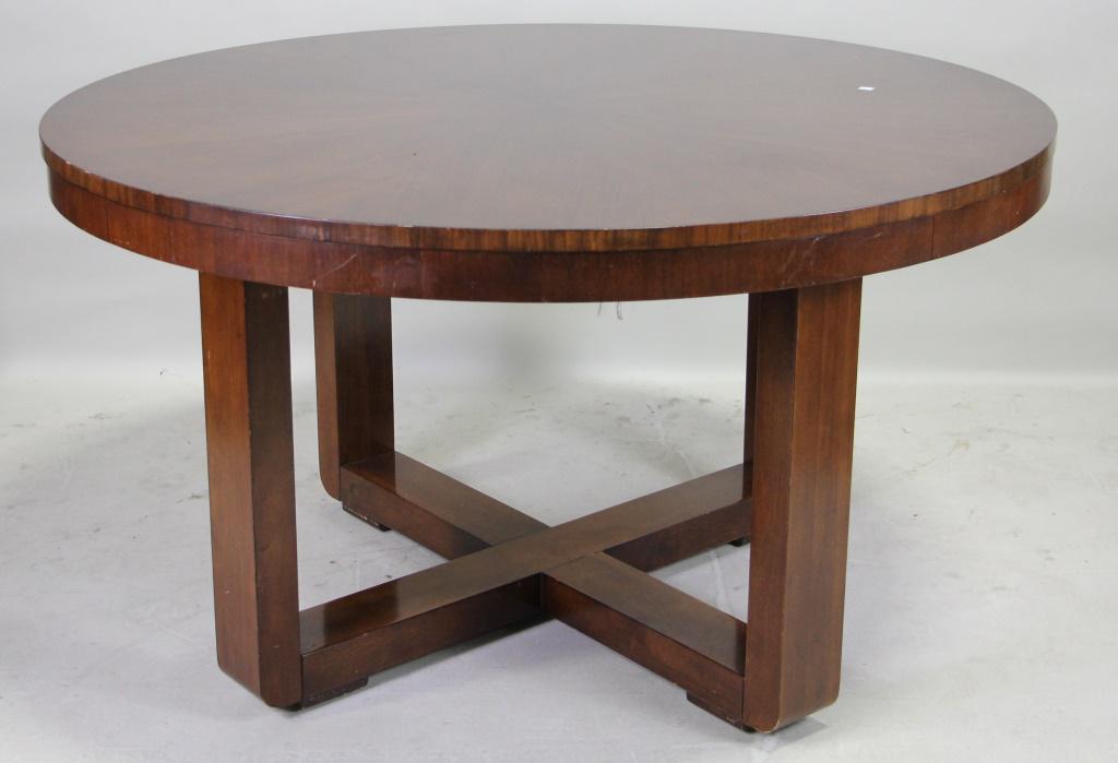 CONTEMPORARY ROUND DINING TABLE: CONTEMPORARY ROUND DINING TABLE. Height: 30 in. by Width: 54 in. by Depth: 54 in.