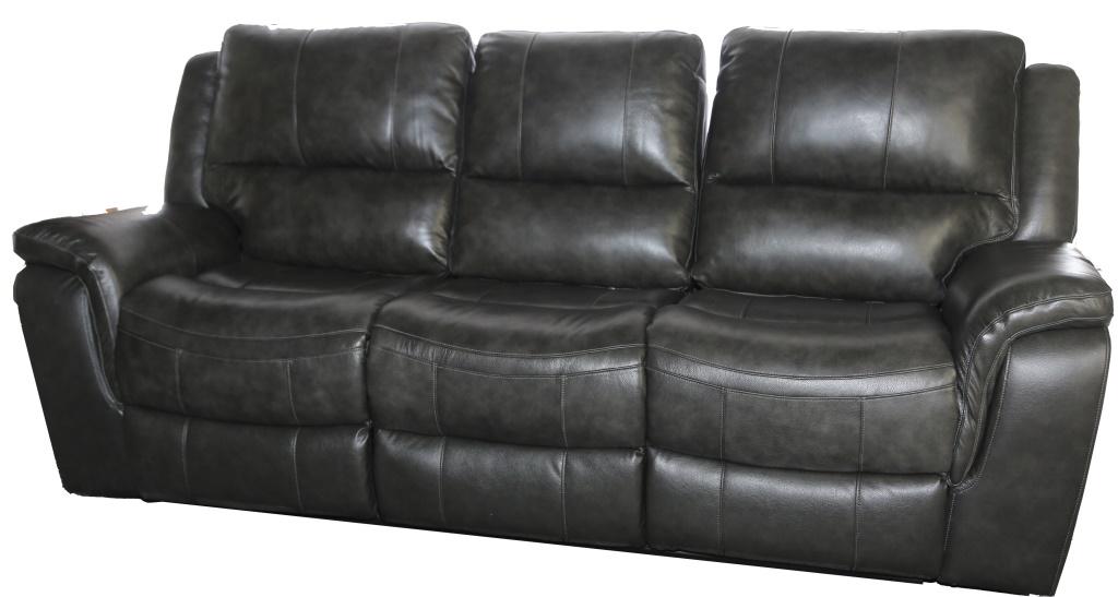 CHARCOAL GREY GRAIN LEATHER POWER SOFA (1 of 3)