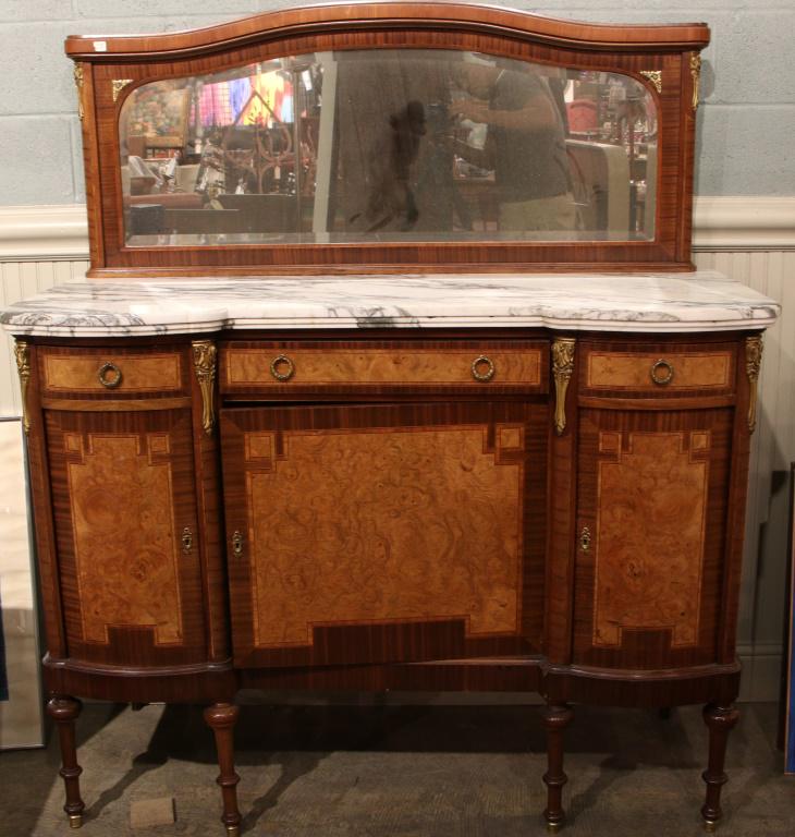 CONTINENTAL LOUIS XIV MARBLE TOP SIDEBOARD (1 of 1)