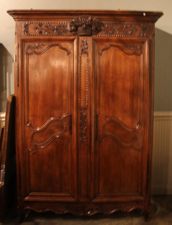 18th CENTURY CHERRY TWO DOOR ARMOIRE (1 of 4)