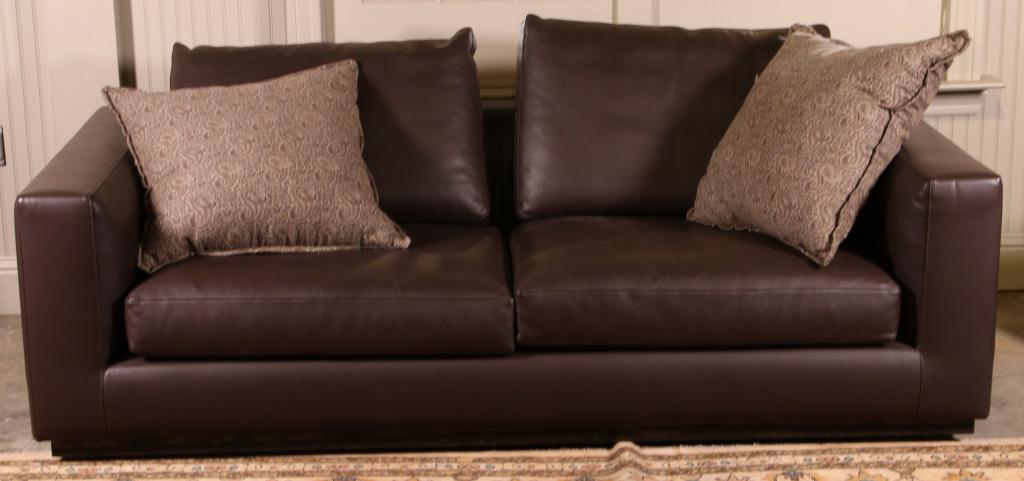 ITALIAN MINOTTI ANDERSEN SLIM BROWN LEATHER SOFA (1 of 5)