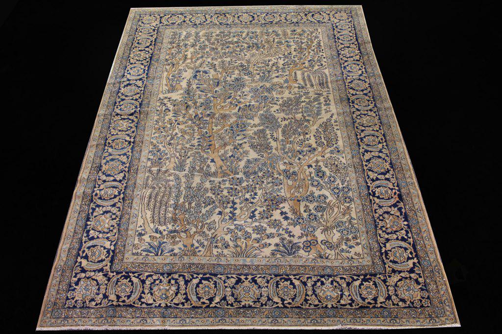 ANTIQUE HAND KNOTTED IRANIAN KERMAN WOOL RUG (1 of 7)