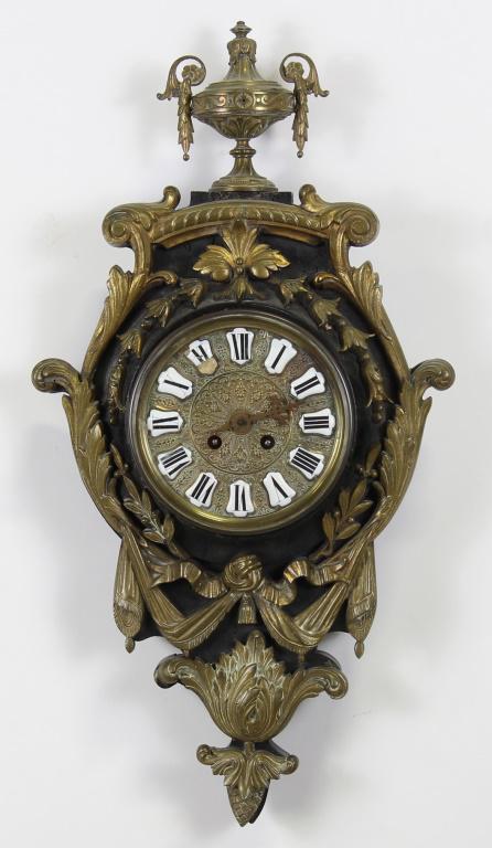 19th CENTURY FRENCH BRONZE CARTEL CLOCK (1 of 2)