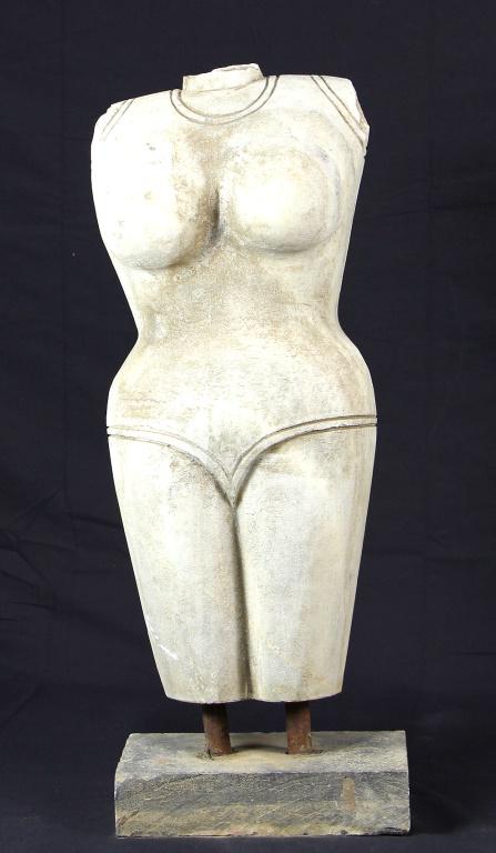 CARVED MARBLE HINDU TEMPLE TORSO FIGURE (1 of 3)