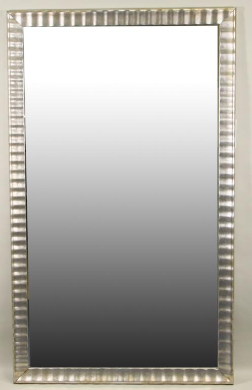 MID-CENTURY MODERN SILVERED FRAMED MIRROR (1 of 2)