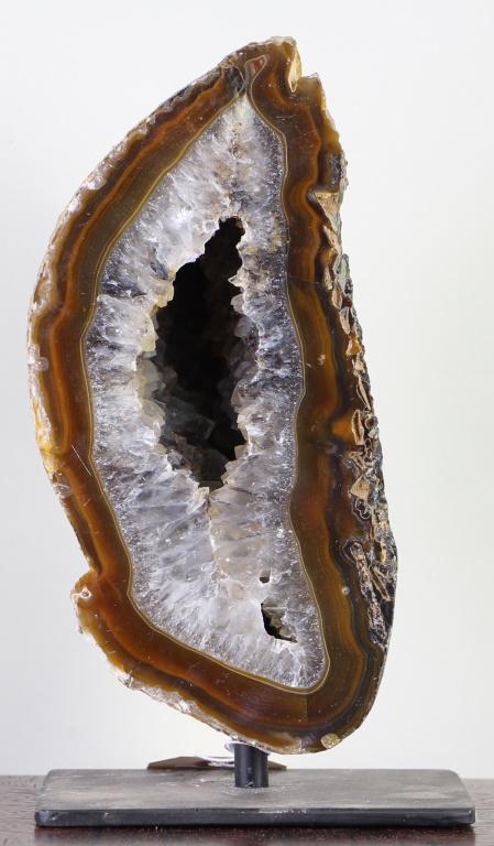 POLISHED LACE AGATE CRYSTAL GEODE ON STAND (1 of 3)