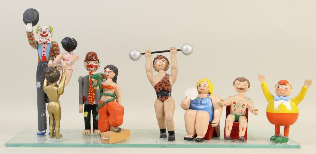 WOOD CARVED "FREAK SHOW" CIRCUS TOYS (1 of 3)