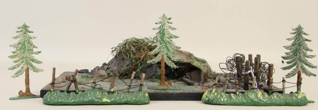 WWII BATTLEFIELD SCENE: WWII BATTLEFIELD SCENE. Height: 3 in. by Width: 13 in. by Depth: 6 in.