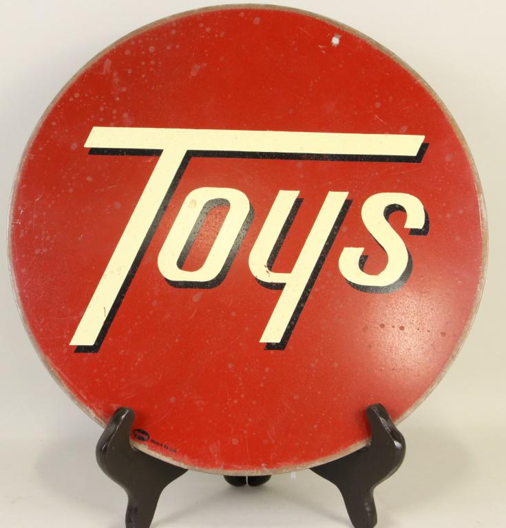 VINTAGE METAL MUMMERT "TOY" ADVERTISMENT SIGN (1 of 1)