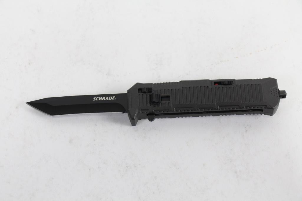 SCHRADE TANTO POINT OTF 3.25" BLACK KNIFE (NEW): SCHRADE TANTO POINT OTF 3.25" BLACK KNIFE (NEW)INCLUDES ORIGINAL BOX**CANNOT SHIP TO: CA, DE, IL, MA, MD, MN, MT, NJ, NM, NY, PA, VA OR WA.**