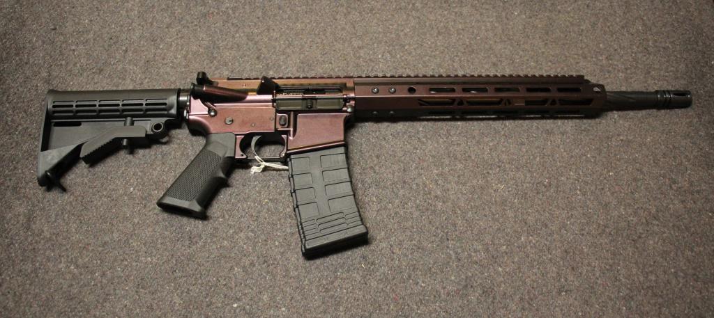 BCA CHAMELEON AR15 .223 WYLDE RIFLE (NEW): BCA CHAMELEON AR15 RIFLE, CUSTOM COLOR CHANGING CERAKOTE, 16" 4150 BLACK NITRIDE SPIRAL FLUTED HEAVY BARREL, .223 WYLDE, 1:8 TWIST W/CARBINE GAS SYSTEM & 12" MLOK RAIL; CALIBER: .223 WYLDE; SERIAL NUM