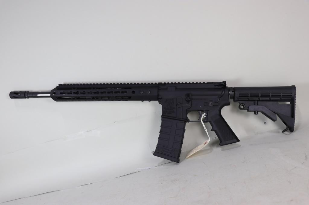 BCA BLACK WOLF FLUTED .223 WYLDE AR-15 RIFLE (NEW): BCA AR-15 .223 WYLDE RIFLE, 16" 416R STAINLESS STEEL BLACK NITRIDE HEAVY BARREL, BLACK WOLF FLUTED, 1:8 TWIST W/12" LIGHTWEIGHT KEYMOD RAIL; CALIBER: .223 WYDLE; SERIAL NUMBER: 22998; NEW FIREARM - MA