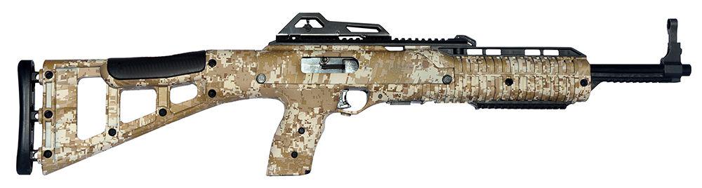 HI-POINT 16.5" CARBINE 995TSDD 9MM DESERT DIGITAL CAMO: HI-POINT 16.5" CARBINE 995TSDD 9MM DESERT DIGITAL CAMO RIFLE (NEW) - SEMI-AUTO, ADJUSTABLE GHOST RING PEEP SIGHT, 10+1 CAPACITY, INCLUDES SLING SWIVELS, SLING, SCOPE BASE, & THREADED BARRELCALIBER: 9M