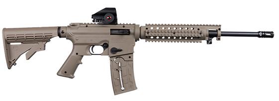 MOSSBERG FDE 715T SEMI-AUTO .22LR RIFLE (NEW): MOSSBERG FDE 715T SEMI-AUTO .22LR RIFLE (NEW) - FLAT-TOP, FLAT DARK EARTH, 16.25" BARREL, 25+1 CAPACITY, HOLOGRAPHIC GREEN DOT SIGHT, QUAD PICATINNY RAIL, SLING MOUNTSCALIBER: .22LRSERIAL NUMBER: ESH4
