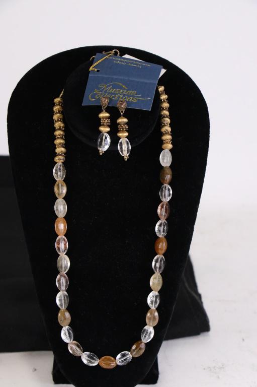 MULTICOLOR BRAZILIAN QUARTZ NECKLACE & EARRING SET (1 of 2)