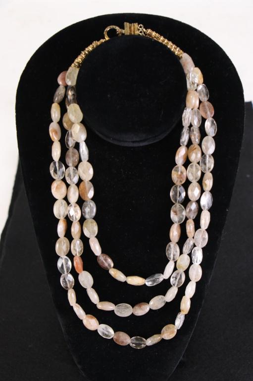 TRIPLE STRAND MULTICOLOR BRAZILIAN QUARTZ NECKLACE (1 of 2)