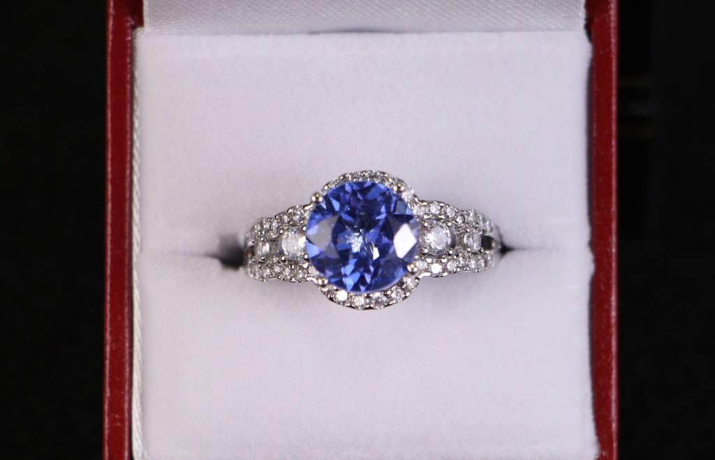 3 ct ROUND CUT TANZANITE RING (1 of 1)