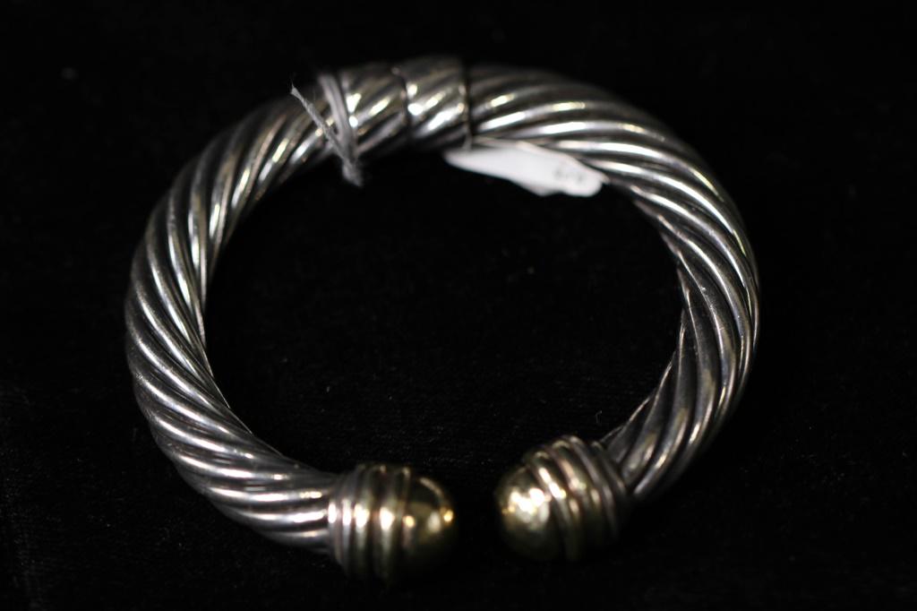 DAVID YURMAN 14kt YG & SILVER BANGLE (1 of 2)