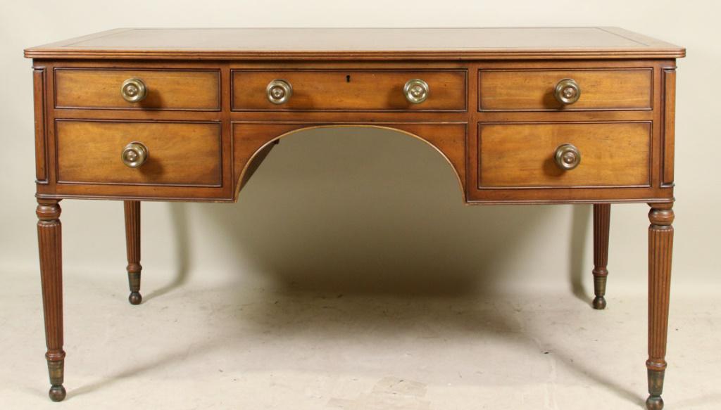KITTINGER GEORGIAN STYLE DESK WITH LEATHER TOP (1 of 3)