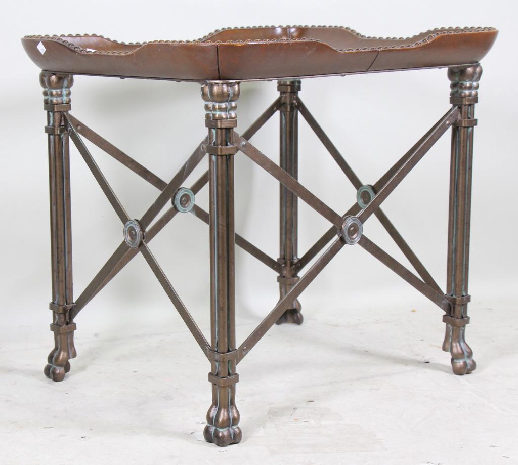 ROMAN STYLE METAL BASE END TABLE (1 of 2)